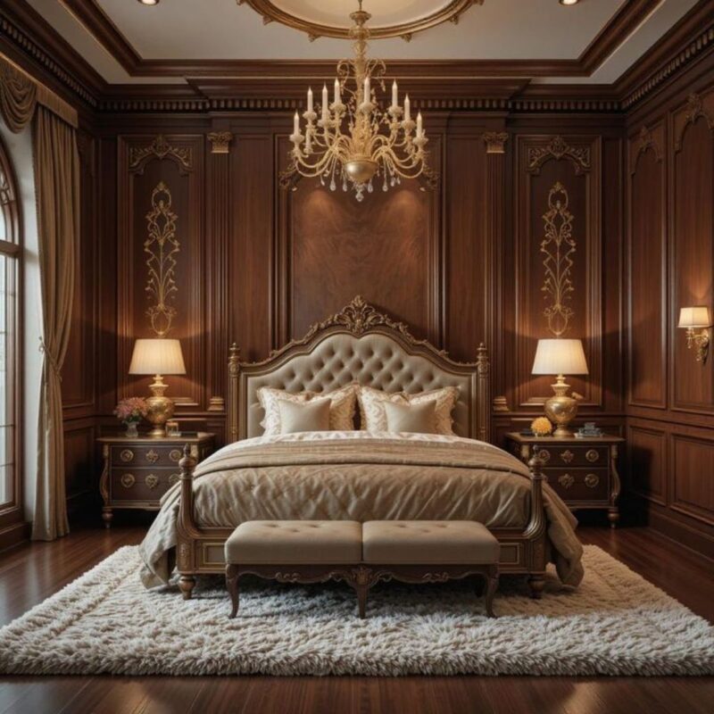 O2DESIGNER Modern Luxury Wooden Classic Bed Design
