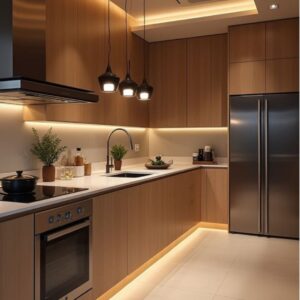Sleek Kitchen Woodwork by O2Designer