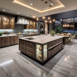 Stylish Wooden Kitchen Layout – O2Designer