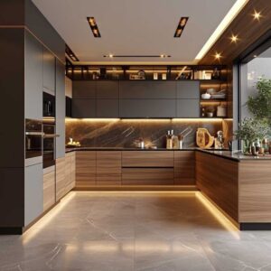 Sleek Kitchen Woodwork by O2Designer