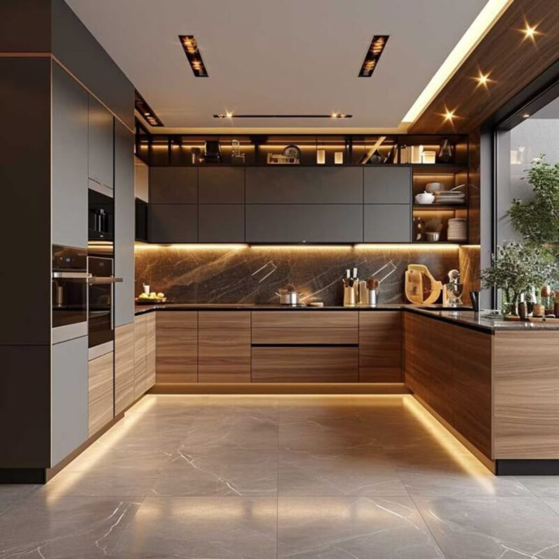 Sleek Kitchen Woodwork by O2Designer