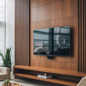 O2Designer Modern TV Wall in Wood Finish