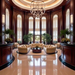 O2Designer Wooden Lobby Seating Setup